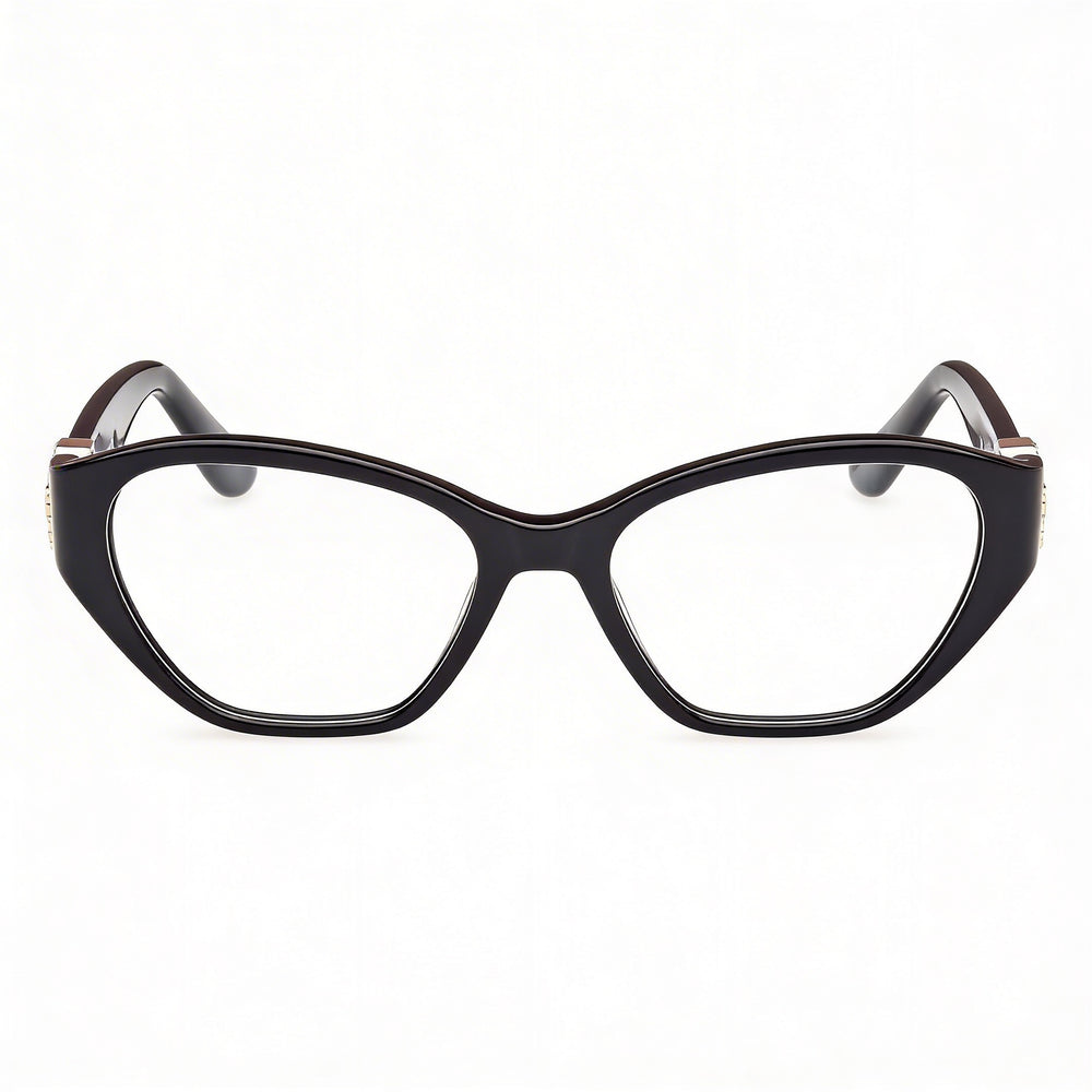 GUESS Clásico Gafas de Sol para Mujer de Plástico Brillante Negro con Lentes de Policarbonato Negro No Polarizado de 51mm