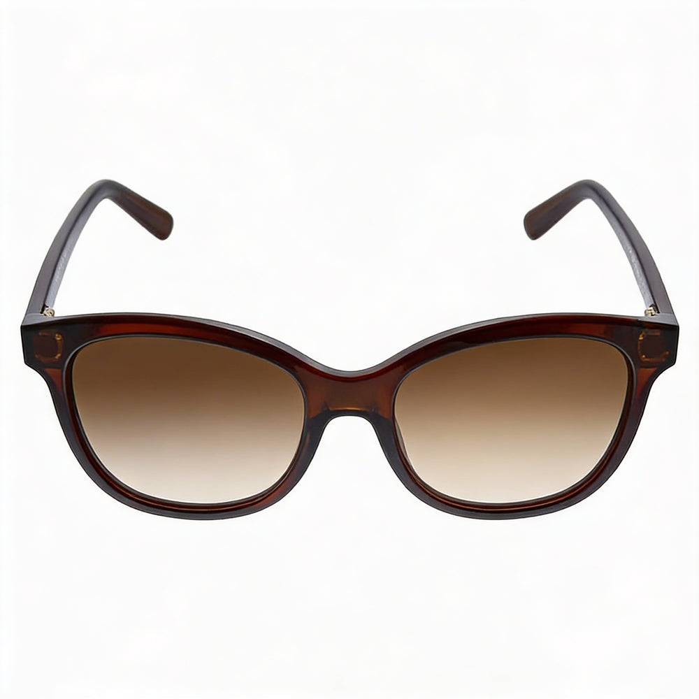Salvatore Ferragamo SF834S Unisex Rectangular Crystal Wine Plastic Brown Gradient Non-Polarized Sunglasses, 55mm