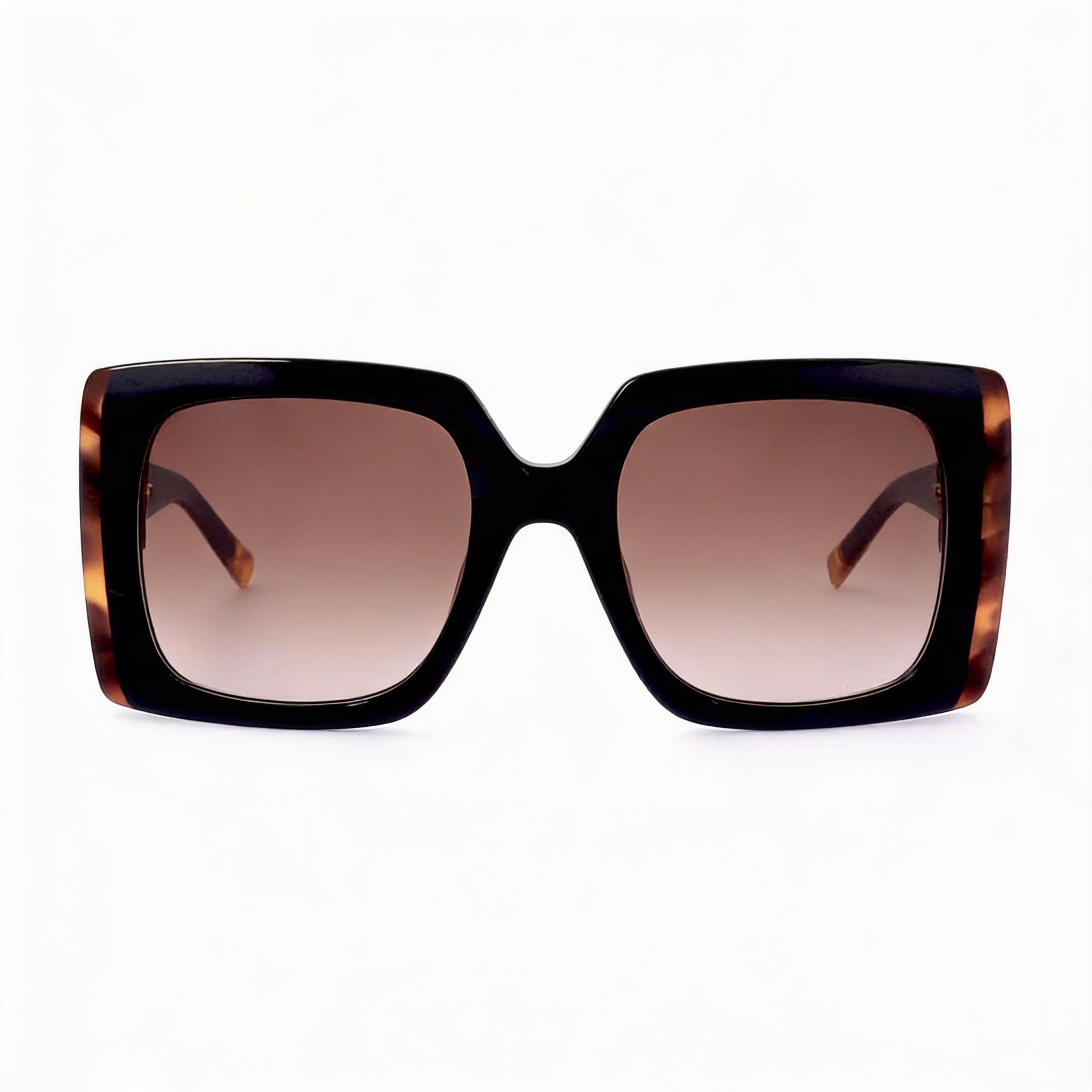 M Missoni Gafas de sol de mujer cuadradas casuales de acetato negro havana sin polarizar degradado 54-22-145, Photo 1