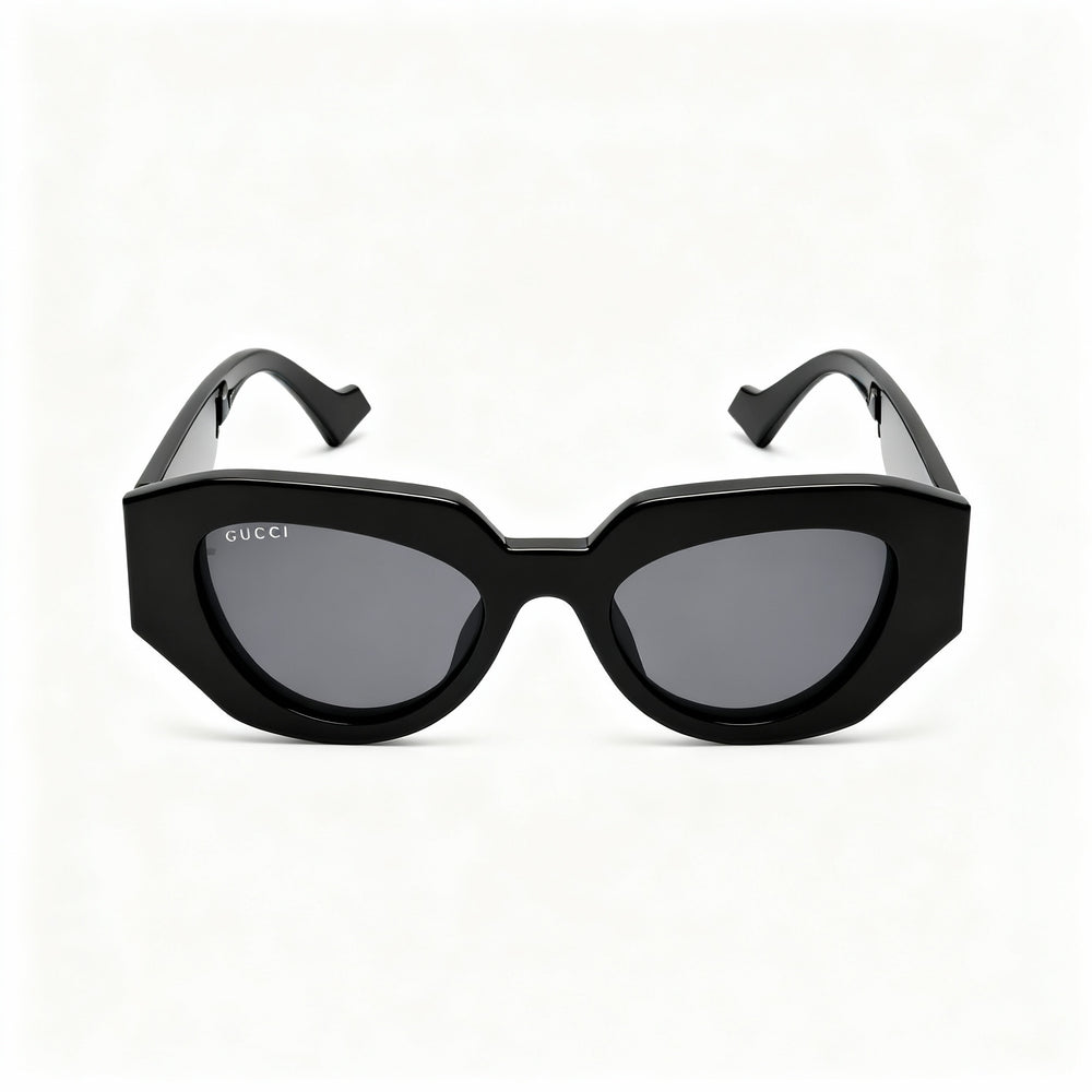 Gucci GG1421S-001 Women's Black Acetate Cateye Non-Polarized Sunglasses with Grey Lenses Size 51mm