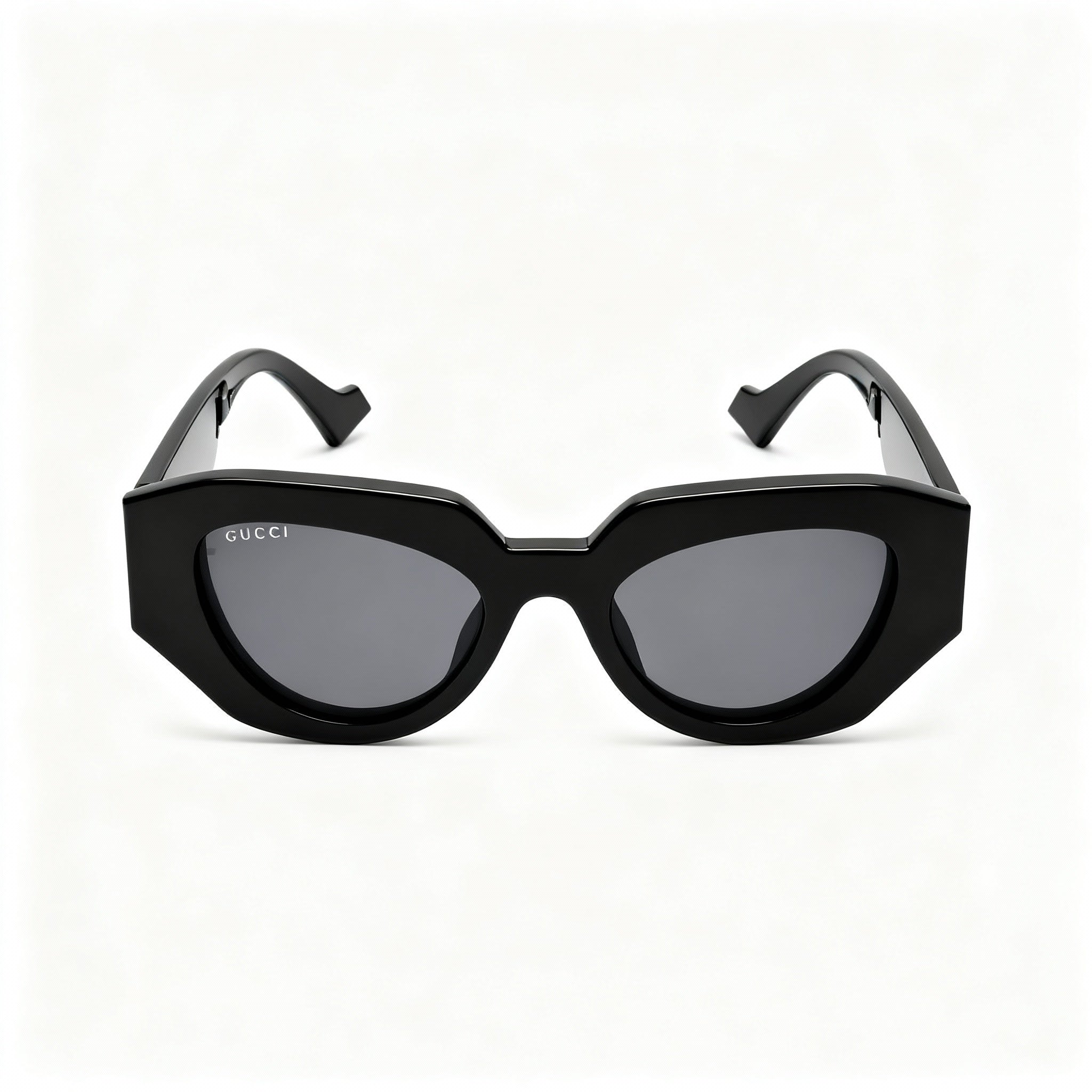 Gucci GG1421S-001 Women's Black Acetate Cateye Non-Polarized Sunglasses with Grey Lenses Size 51mm