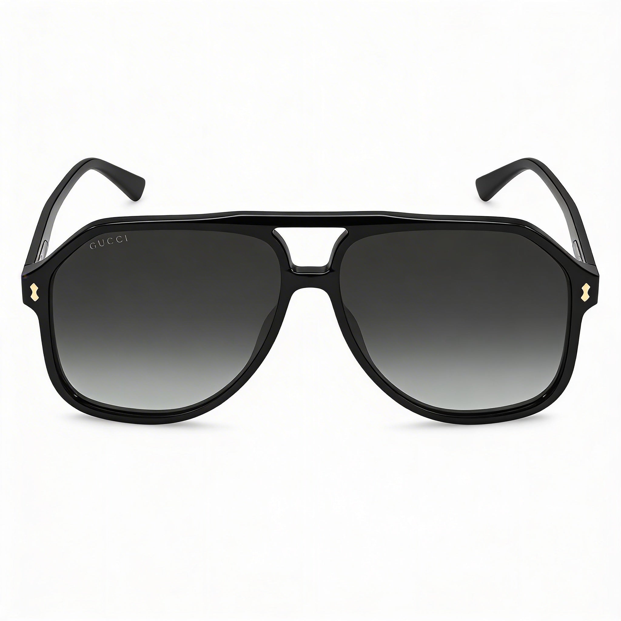 Gafas de sol Gucci GG1042S para hombre, montura de plástico, color negro, dorado y gris, sin polarizar, graduadas, de 60 mm, Photo 2