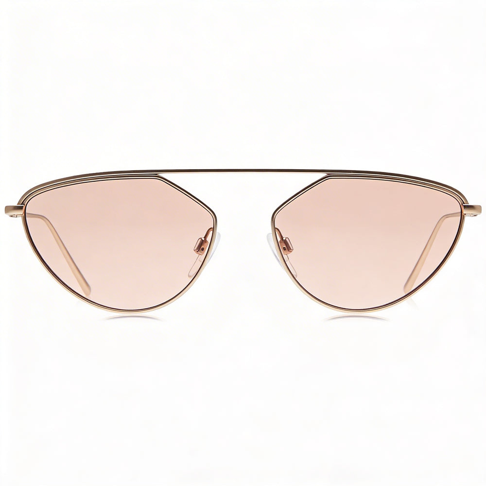 DKNY Classic Women's Rose Gold Metal Frame Blush Lenses 100% UV Protection Sunglasses 55mm
