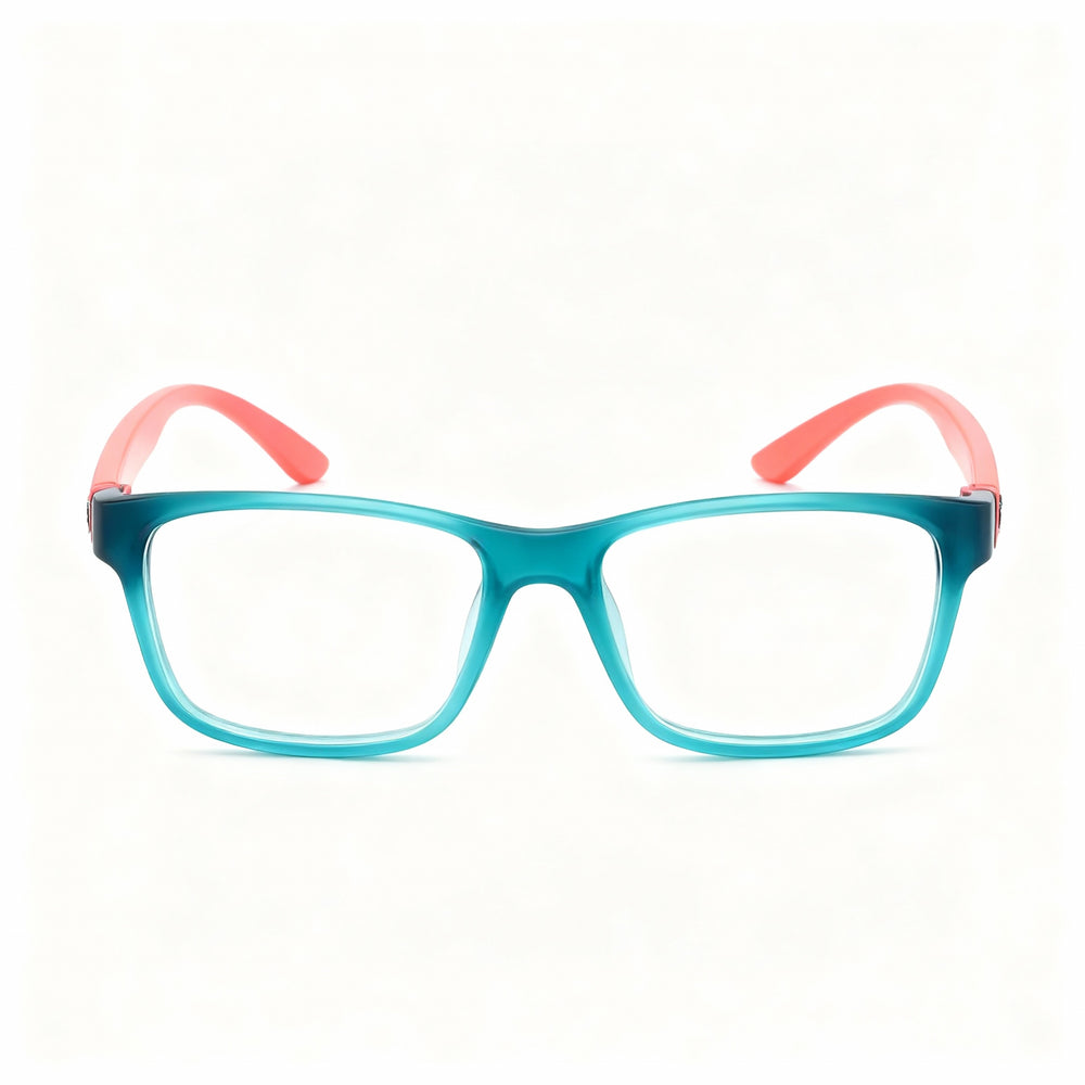 Gafas unisex Lacoste L3804b cuadradas con lentes de policarbonato transparentes no polarizados, montura de plástico fosforescente estrellado color aguamarina mate, 51-16-135