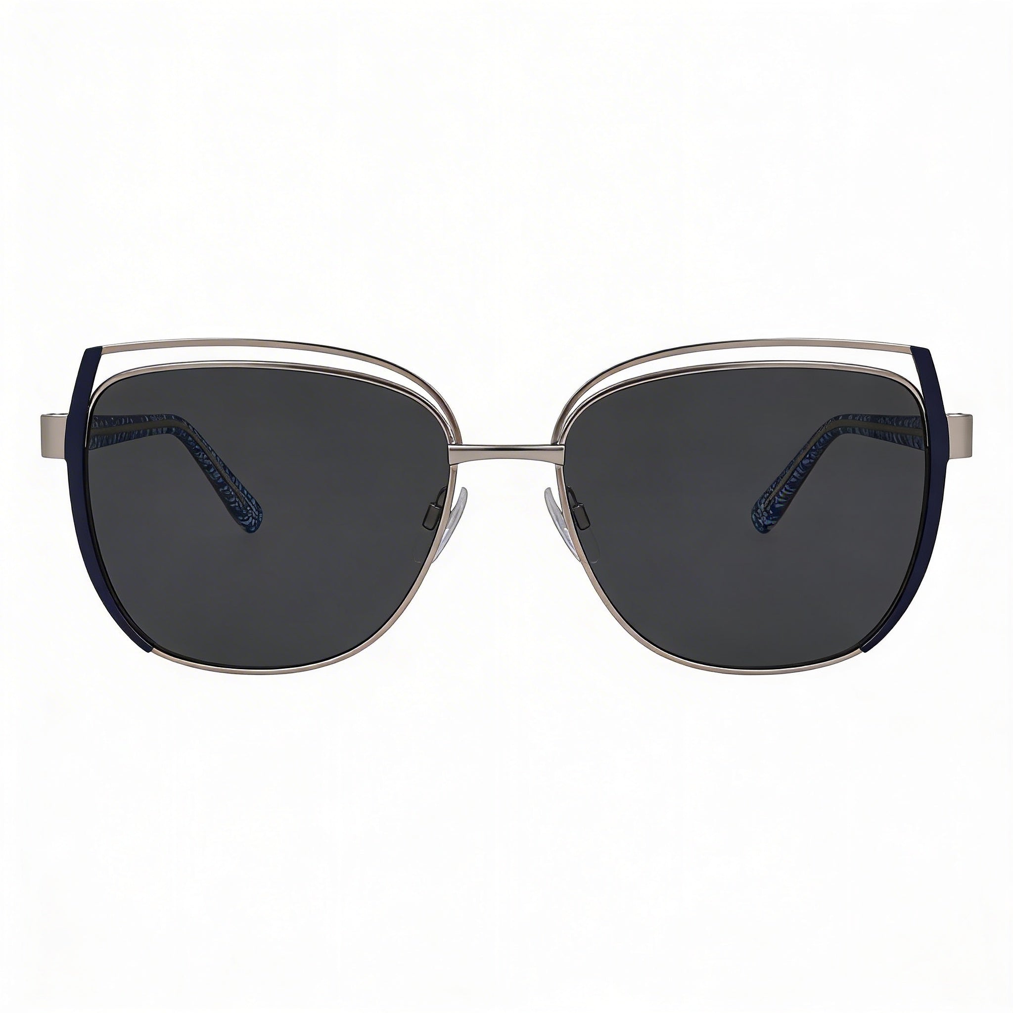 BEBE Classic Women's Silver Acetate Frame, Multicolor Polycarbonate Lens with 100% UV Protection 57mm, Photo 2