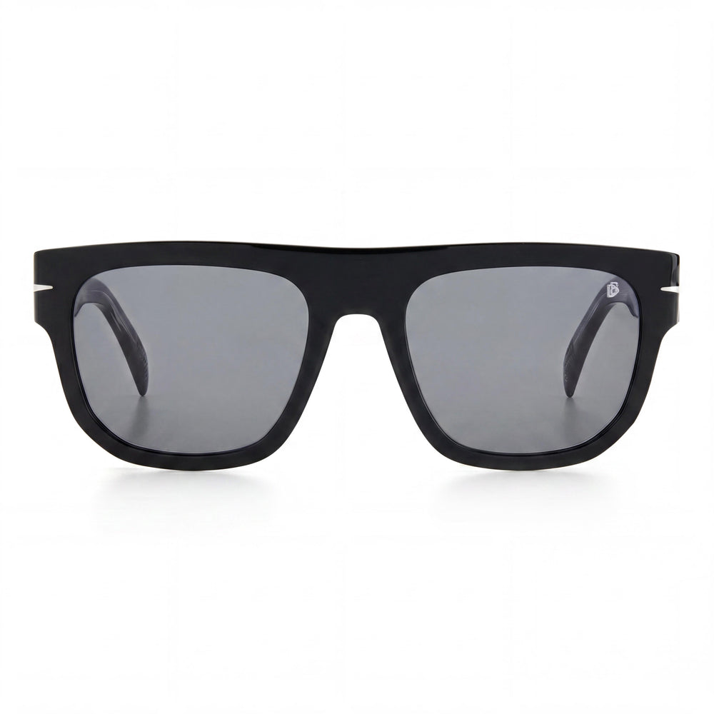 David Beckham Db 7044/S Gafas de sol de acetato para hombre, montura negra y gris, lente negra, no polarizadas, protección UV, 54mm