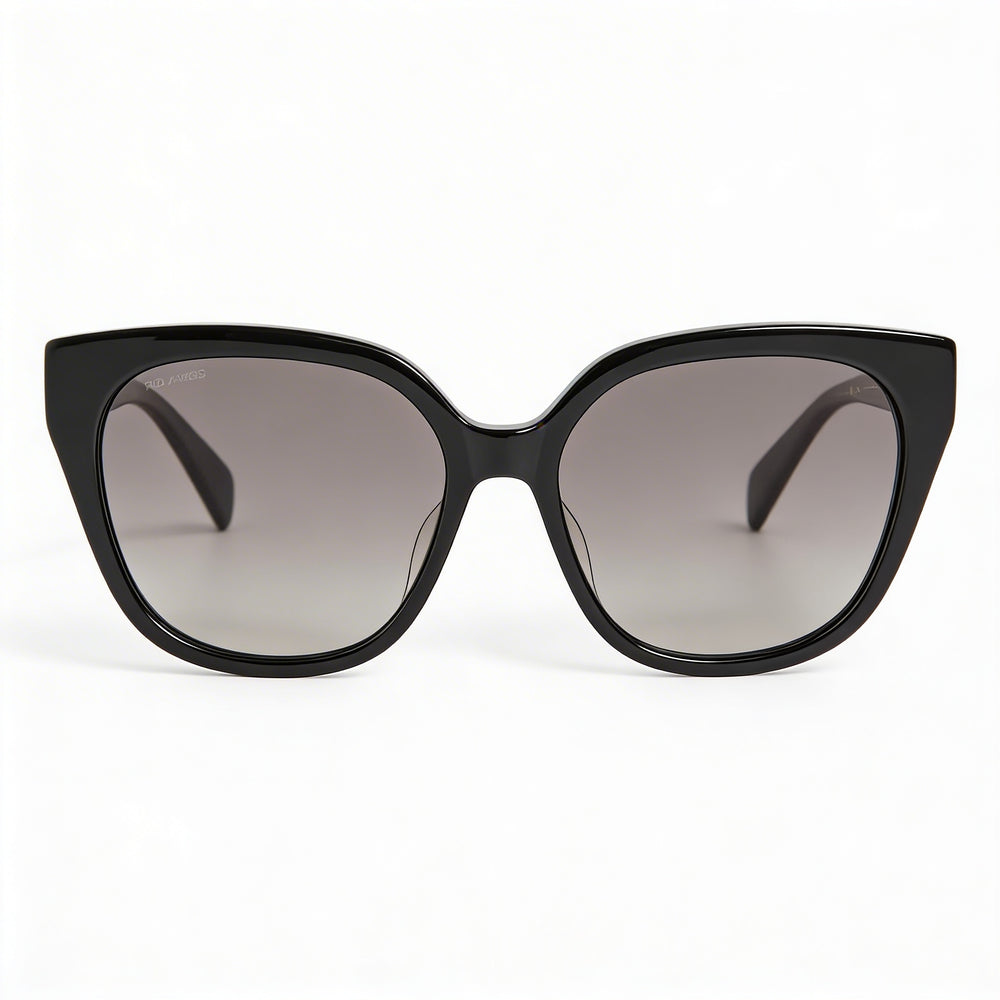 Gafas de sol clásicas Rag & Bone para mujer, de plástico negro, polarizadas, con protección UV y tonos grises, 56 mm