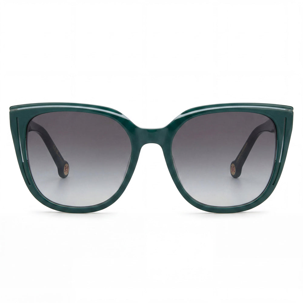 Gafas de sol Carolina Herrera casual para mujer, purpurina verde, acetato, lentes gris-verde, protección UV, 53 mm