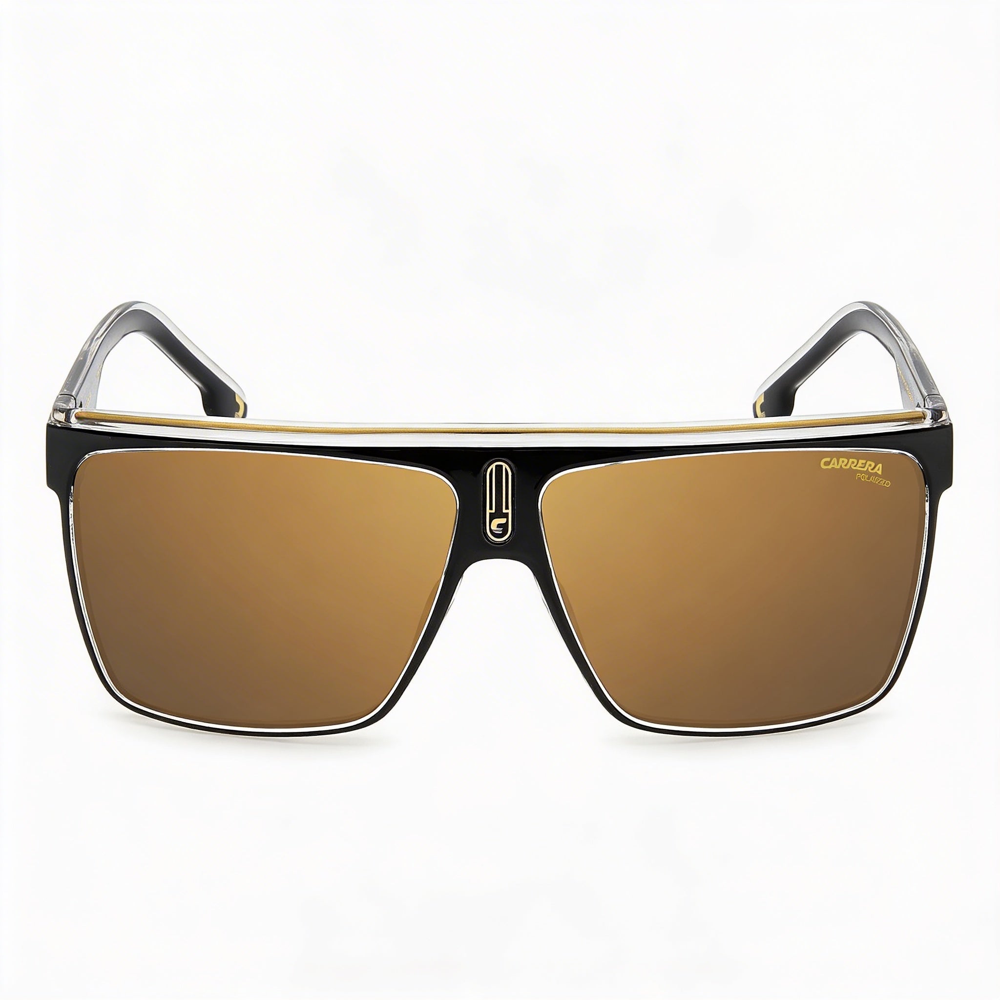 Carrera Modern Men's Black Gold Polyamide Sunglasses with Gold High Contrast Antireflex Lenses 63mm UV Protection, Photo 1