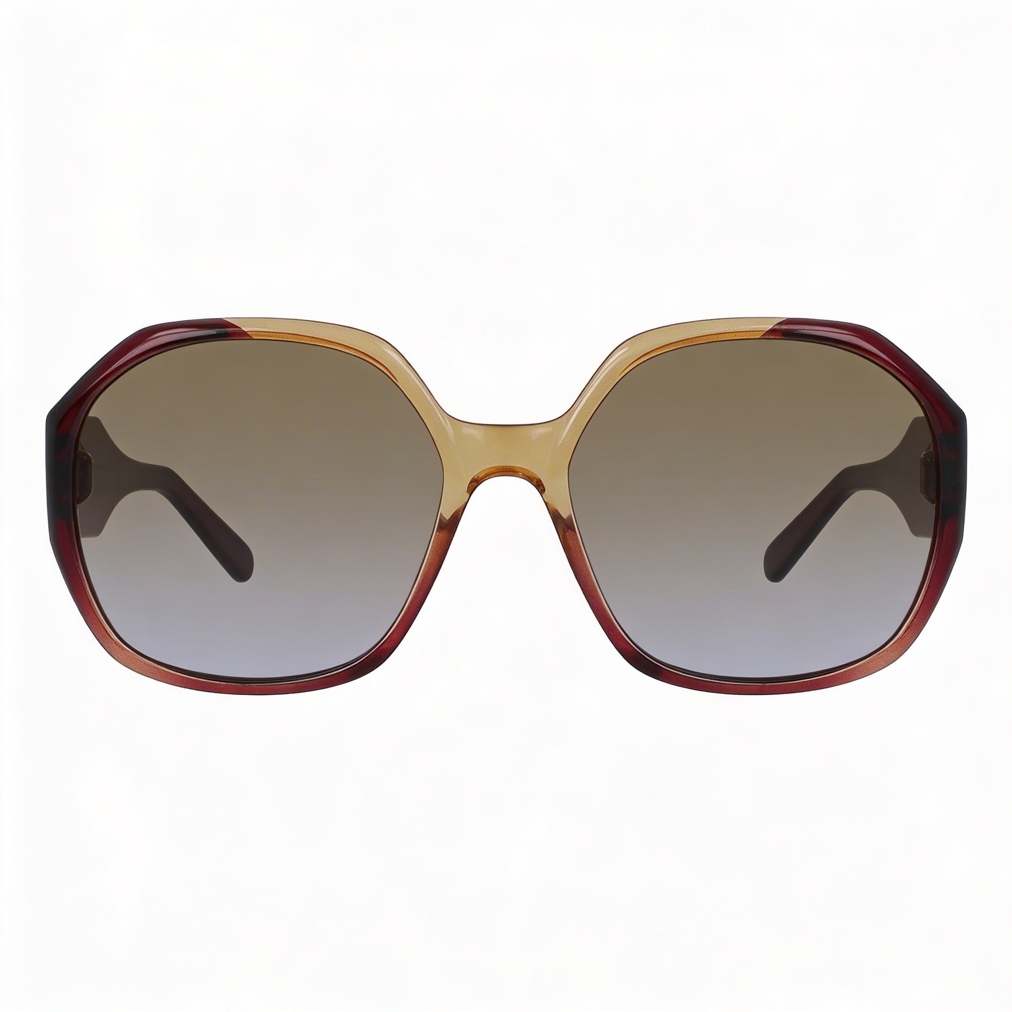 Gafas de sol clásicas Ferragamo para mujer, de plástico, color vino y caramelo, con protección UV, 60 mm, Photo 2