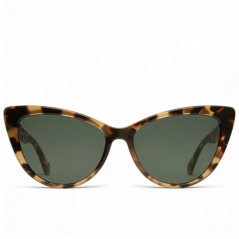 kate spade new york Karina/S Women's Dark Havana Green Plastic Frame Sunglasses with Havana Non-Polarized Lenses, UV Protection, 56mm