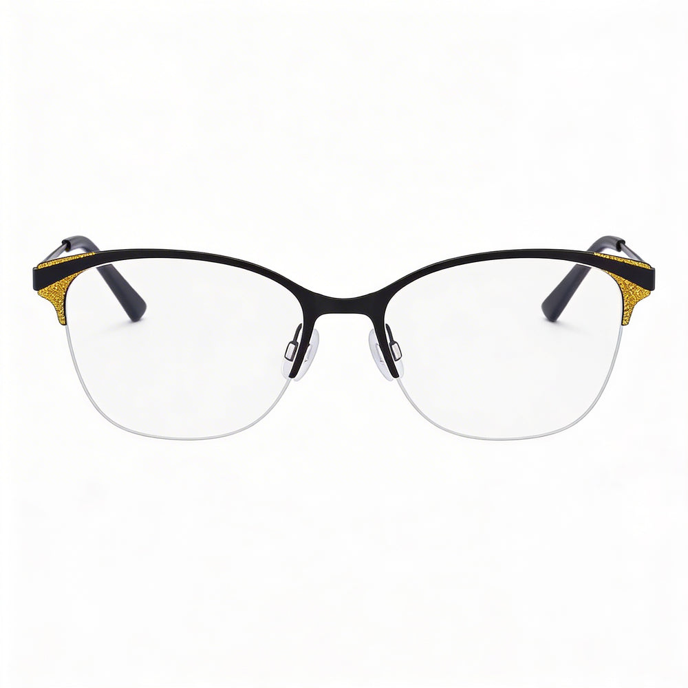 Bebe Bb5204 Men's Jet Metal Frame Eyewear with Clear Polycarbonate Lenses, 52-17-135mm
