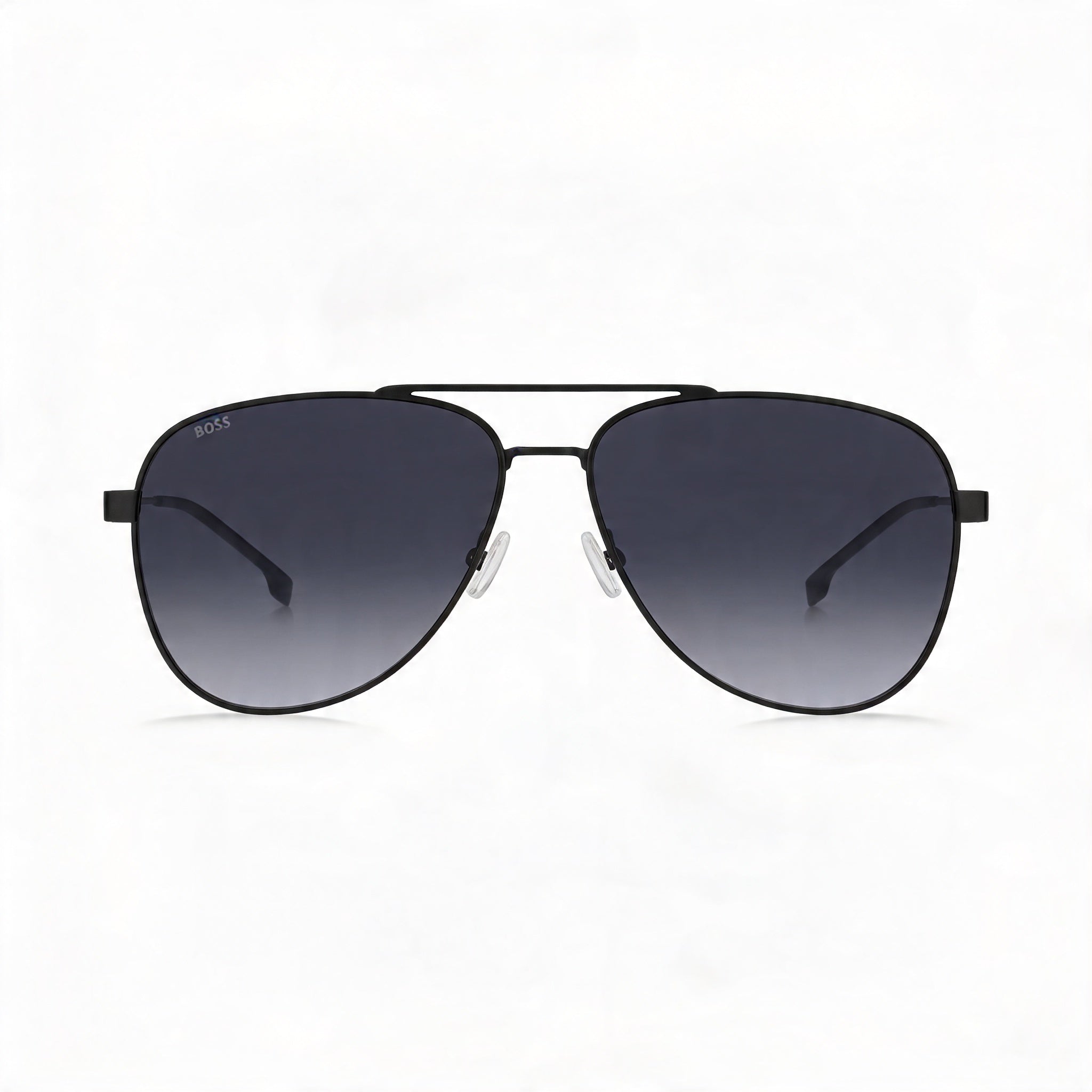 HUGO BOSS Gafas de sol modernas para hombre, con montura de acero inoxidable, protección UV, rutenio oscuro mate, 60 mm, Photo 2