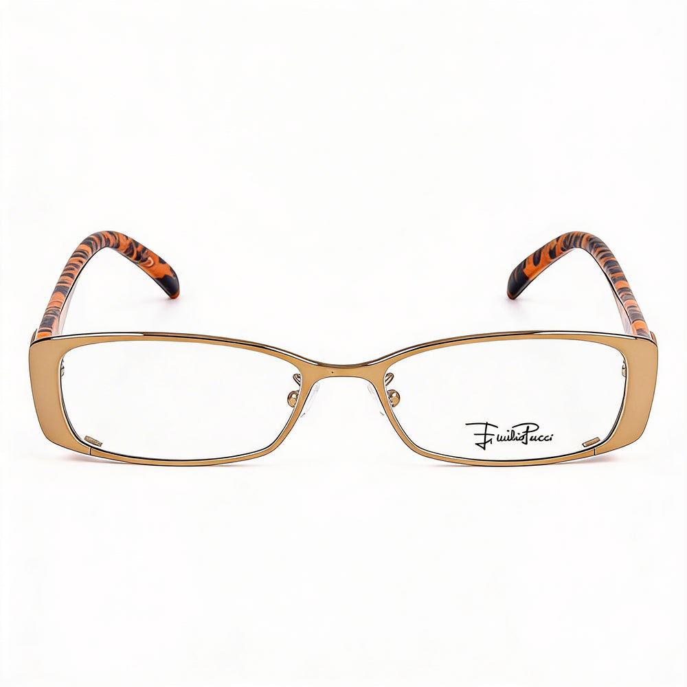 Gafas unisex Emilio Pucci modelo 2140_207 con montura de plástico color marrón castaño y ancho de lente de 50 mm.