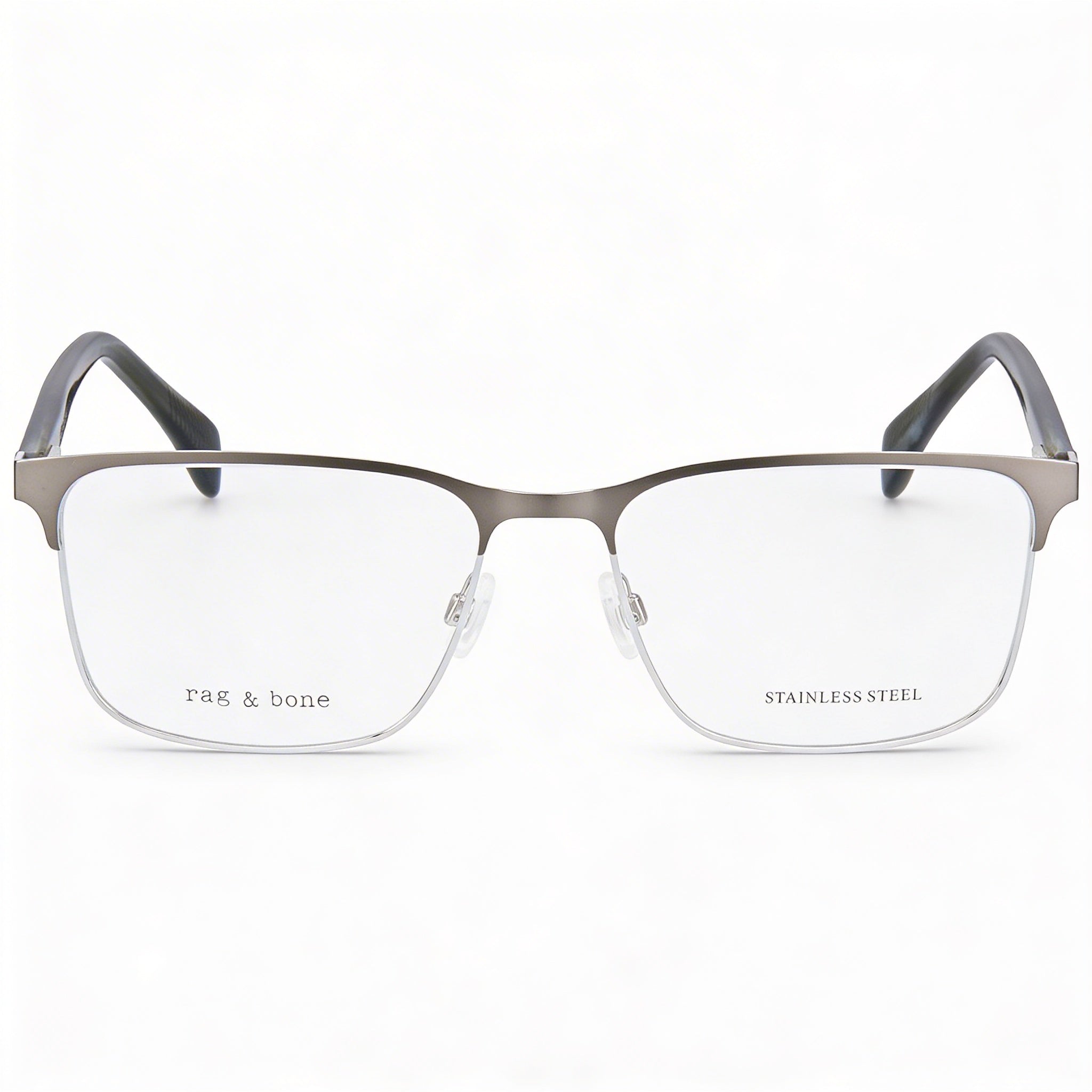 rag & bone Casual Men's Black Sunglasses, featuring 54mm Lens Width, 17mm Bridge Width, and 145mm Temple Length, Photo 2