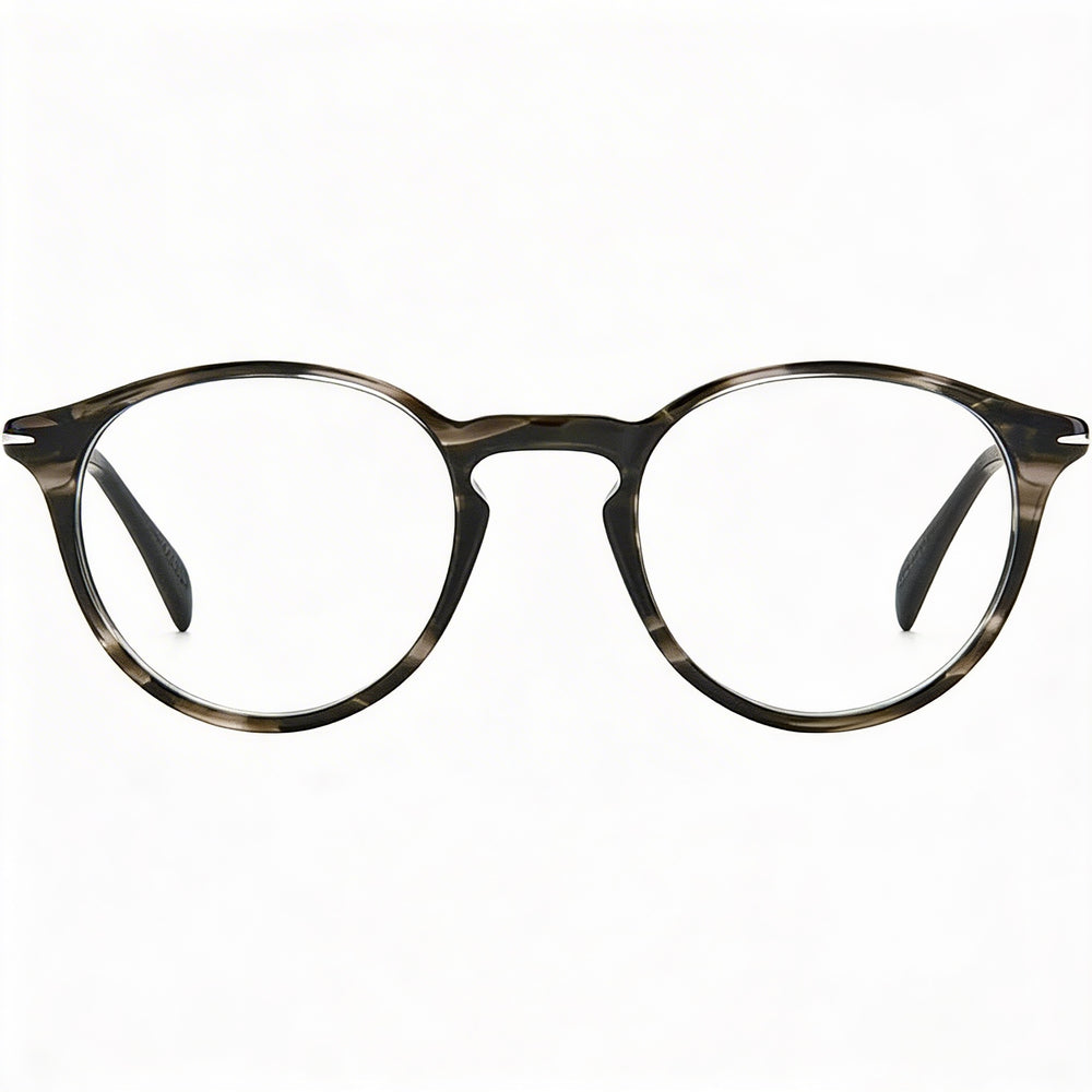 Gafas unisex David Beckham DB 1049, montura de plástico color cuerno gris, lentes de policarbonato, talla 48 mm