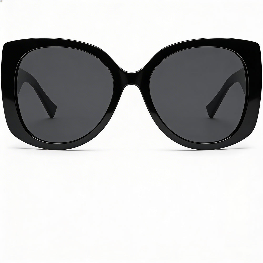 Gafas de sol casuales Versace para mujer, negras, grises, de plástico, UV 400, aptas para prescripción médica, 56 mm