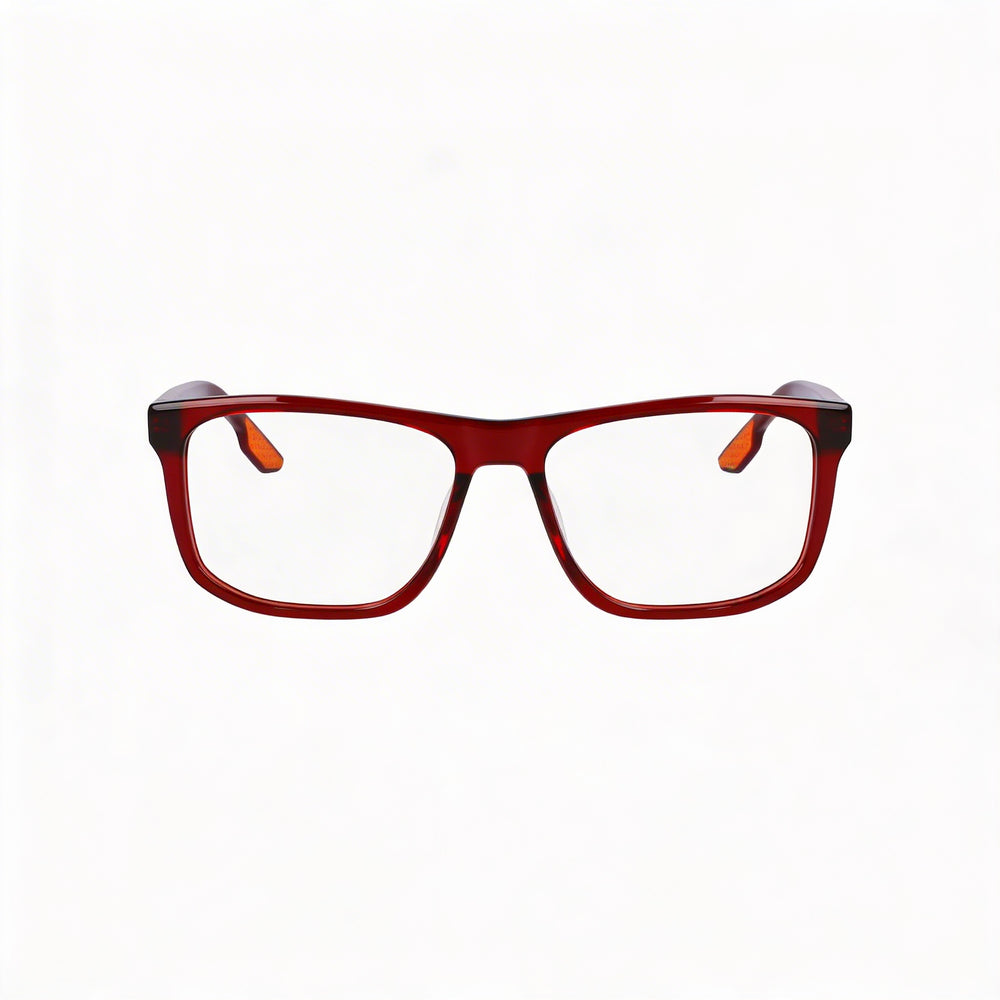 Gafas Unisex Nike 7163 con Montura de Acetato Burdeos Transparente y Lentes de Policarbonato de 55 milímetros