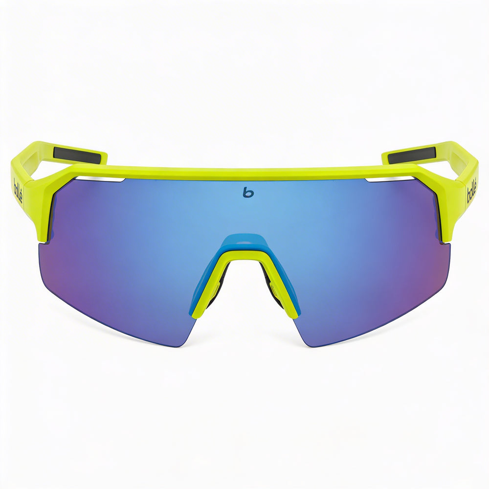 Gafas de sol informales bolle para ciclismo de montaña para hombre con montura de policarbonato azul mate ácido y lentes no polarizadas de color azul y marrón de 62 mm