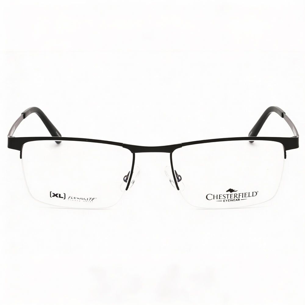 Chesterfield Ch 113xl Men's Black Metal Frame Clear Lens Eyeglasses Size 55-19-150mm