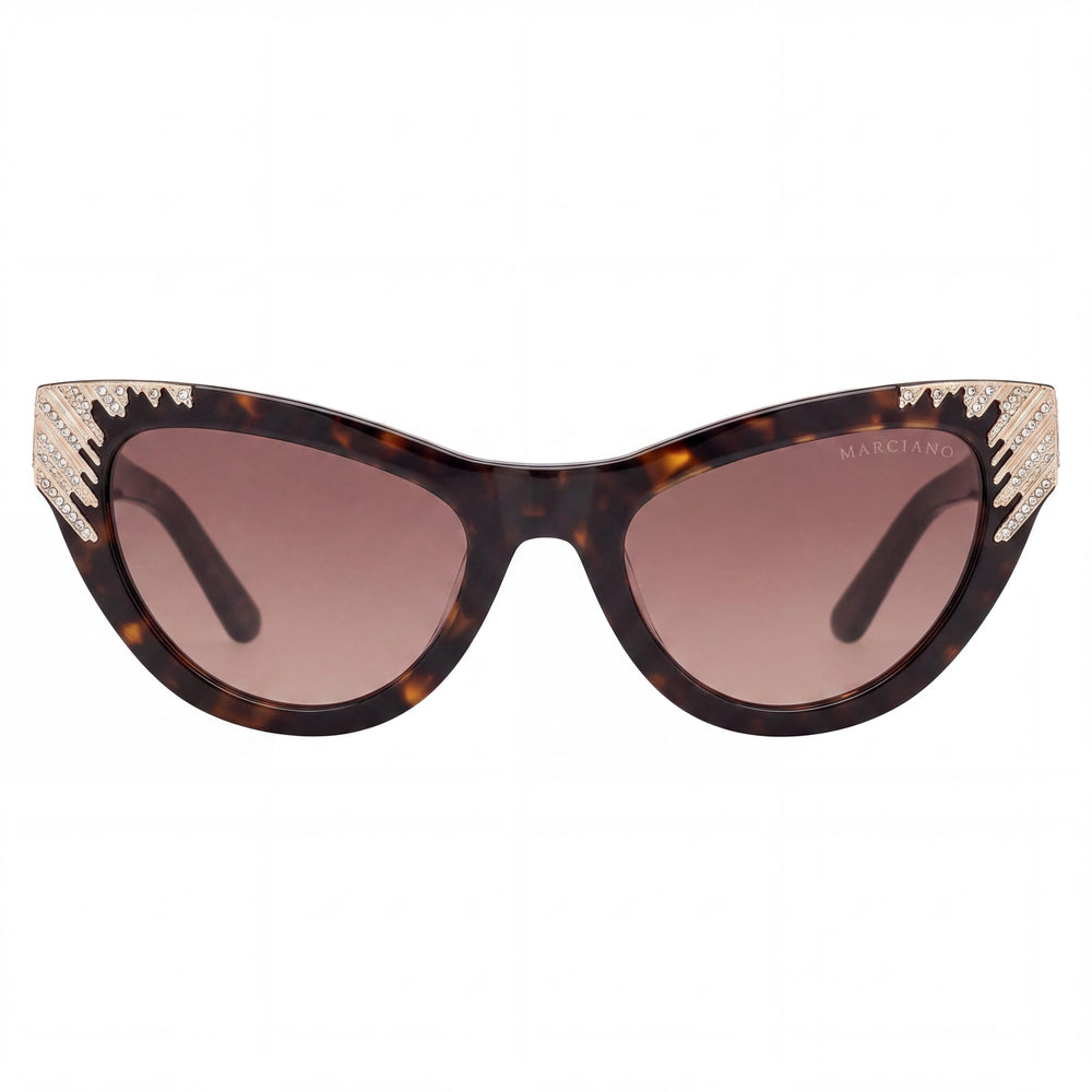 GUESS by Marciano Gm00025 Unisex Dark Havana Plastic Frame Brown Non-Polarized Lens Eyewear 53-21-140