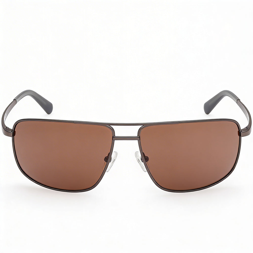 Harley-Davidson Hd00025 para hombre, con montura de metal ahumado mate y lentes polarizadas de color marrón de 64 mm