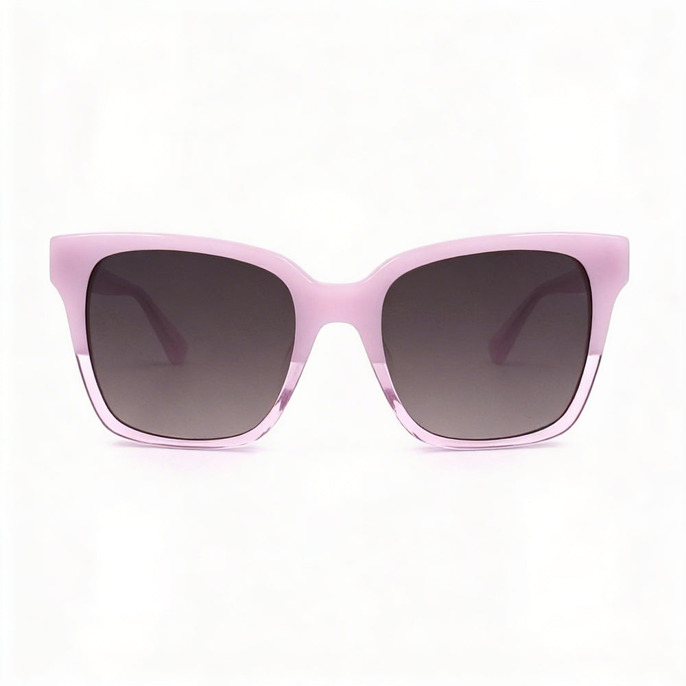 Gafas de sol Kate Spade New York para mujer, estilo casual, con montura cuadrada de acetato en marrón violeta y lentes marrones degradadas, 55 mm, protección UV, no polarizadas