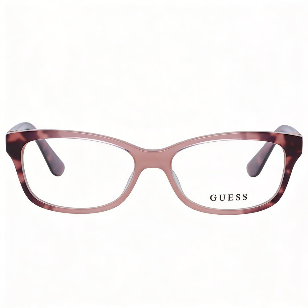 Guess Women's Modern Collection Eyeglasses with Pink Plastic Frame and Clear Lenses, 50mm Lens Width, 14mm Bridge Width, 140mm Temple Length