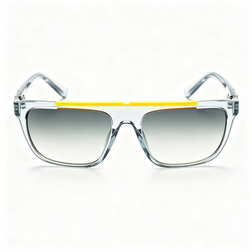 GUESS Classic Men's Square Injected Grey Frame Grey Glass Non-Polarized UV Protection Sunglasses 57mm