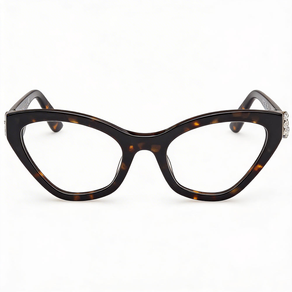 Guess by Marciano Gm50038 Women's Dark Havana Plastic Frame Eyewear with Polycarbonate Lenses, 53mm