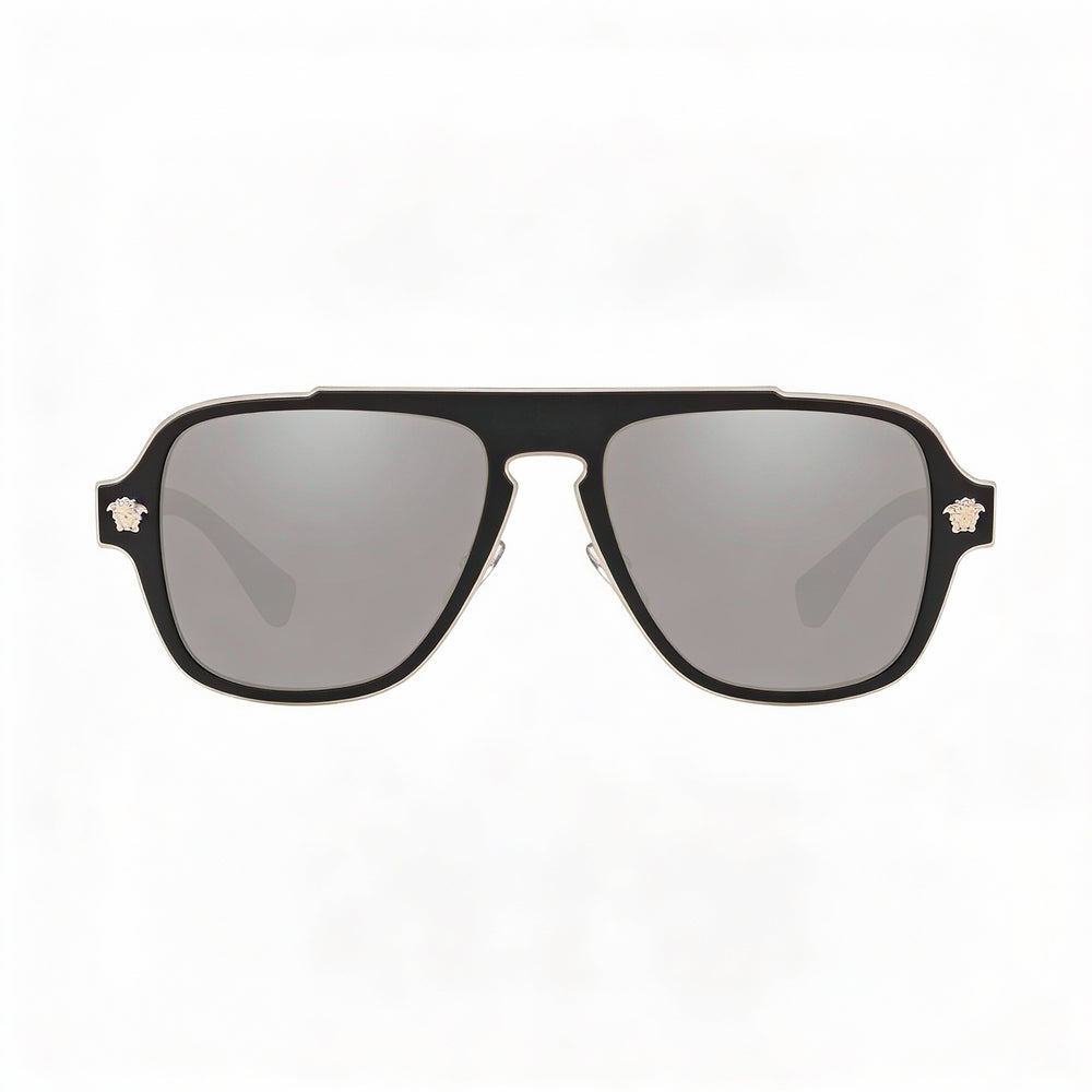 Versace VE2199 Unisex Black Dark Grey Composite Sunglasses Grey Polarized Gradient UV Lenses 56mm