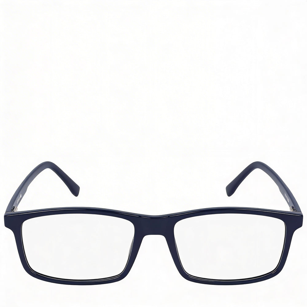 Lacoste Casual Unisex Eyeglass Frames with Blue Frame and Transparent Plastic Lenses, 54mm