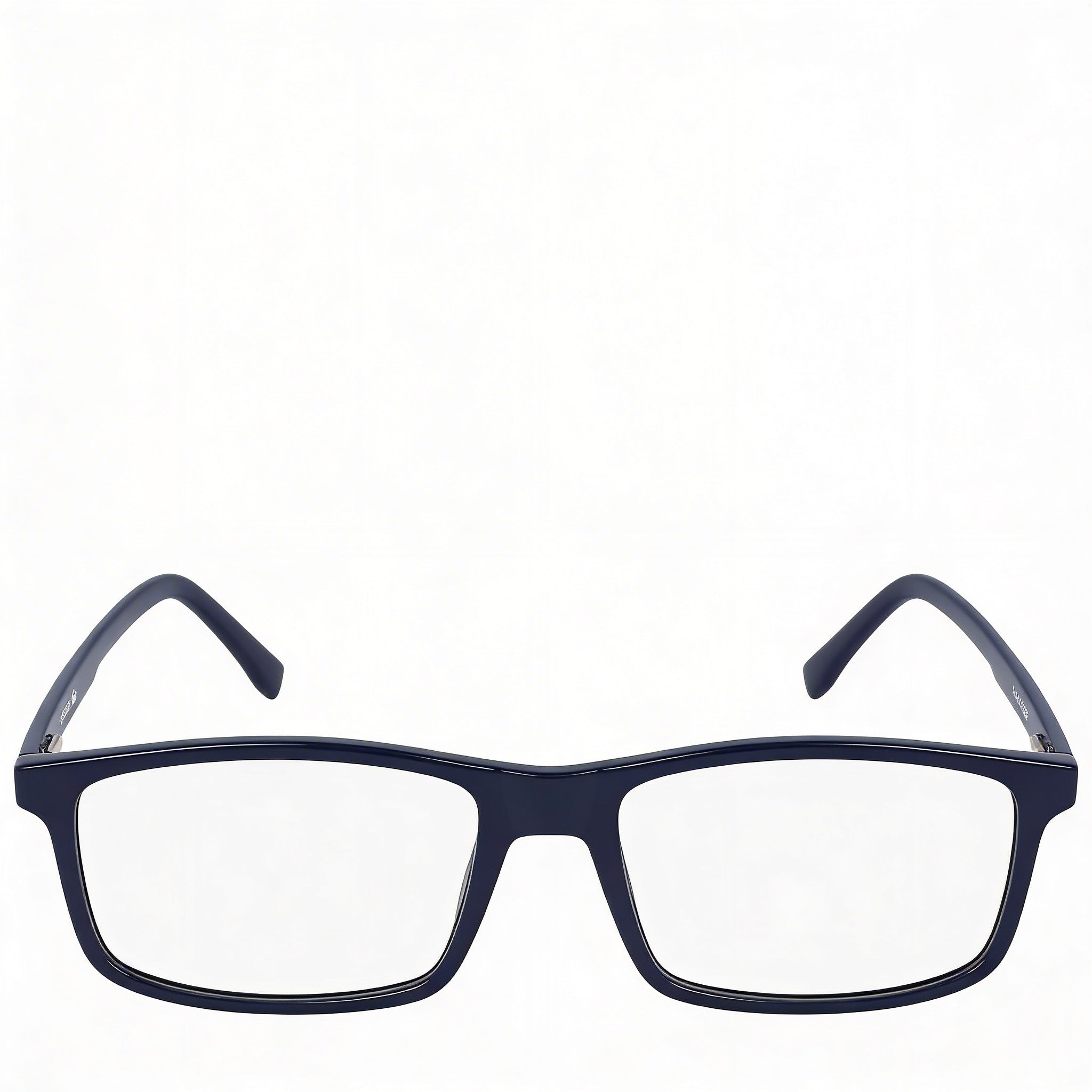 Lacoste Casual Unisex Eyeglass Frames with Blue Frame and Transparent Plastic Lenses, 54mm, Photo 2