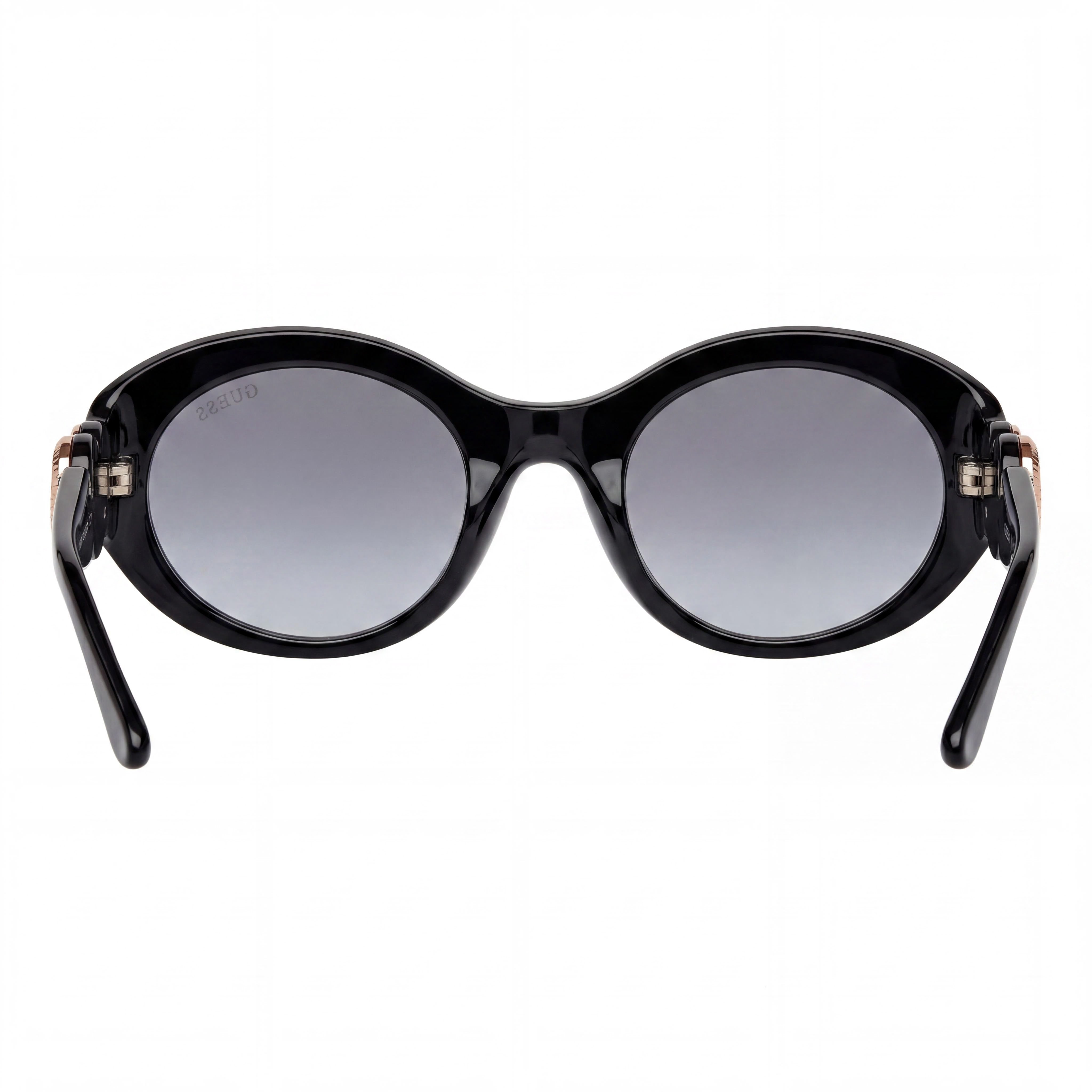 Gafas de sol GUESS para mujer, contemporáneas, de plástico negro brillante, montura ovalada, lentes ahumadas degradadas, 53 mm, Photo 2