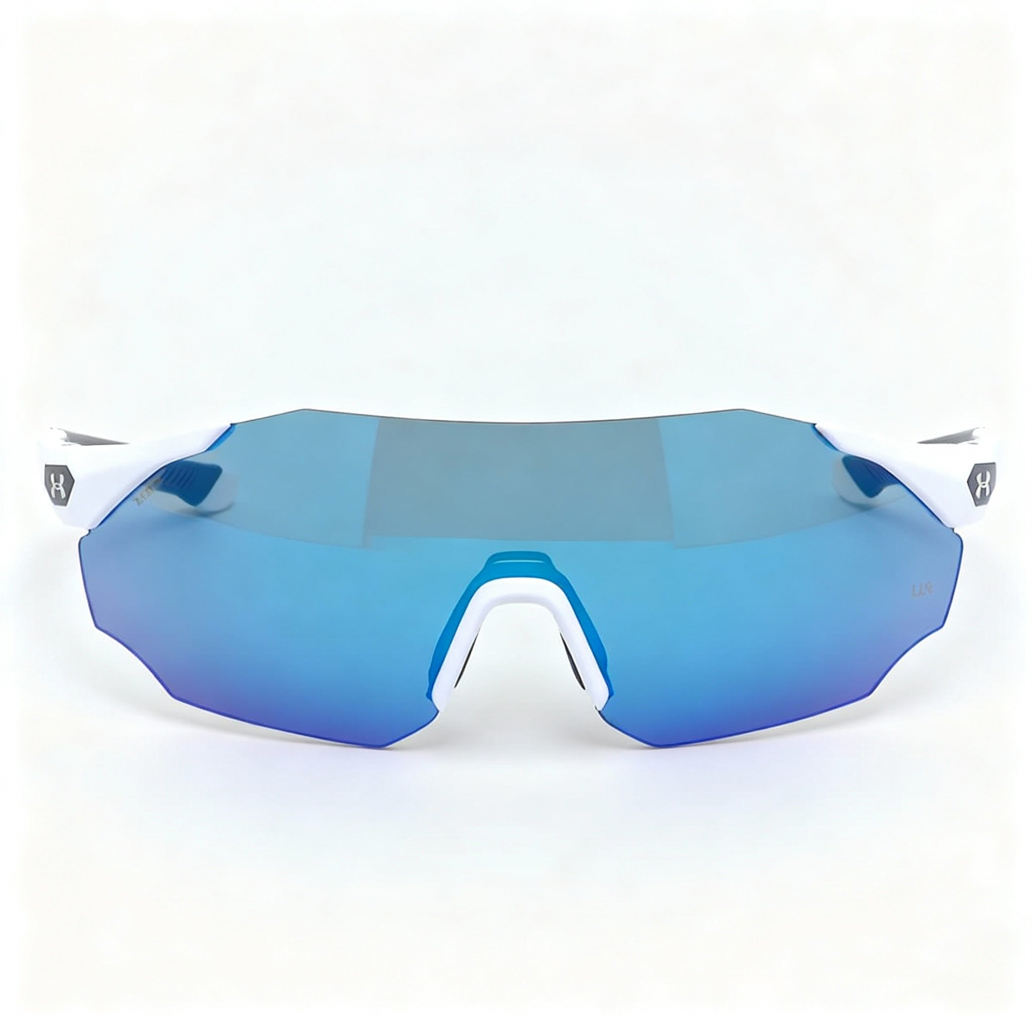 Under Armour UA HAMMER/F Unisex Non-Polarized Plastic Sunglasses White Blue Blue Multilayer Oleophobic 99-1-120
