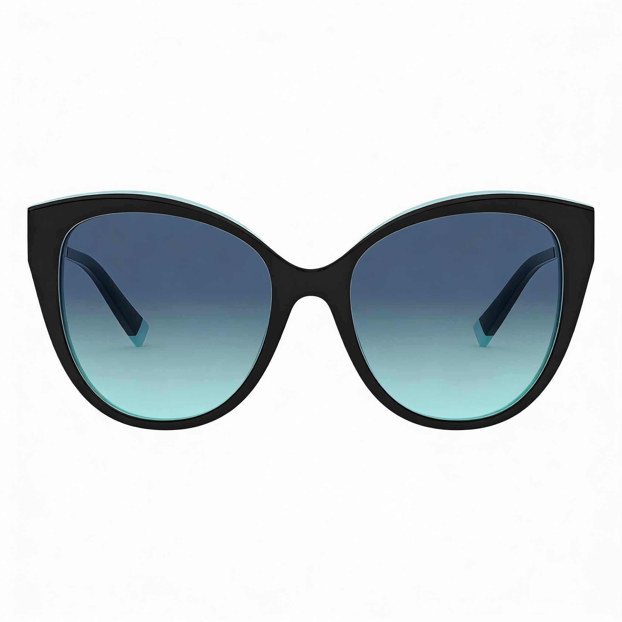 Tiffany & Co. TF 4166 Women's Plastic Cat Eye Sunglasses Black Blue Frame Blue Gradient UV400 55mm, Photo 2