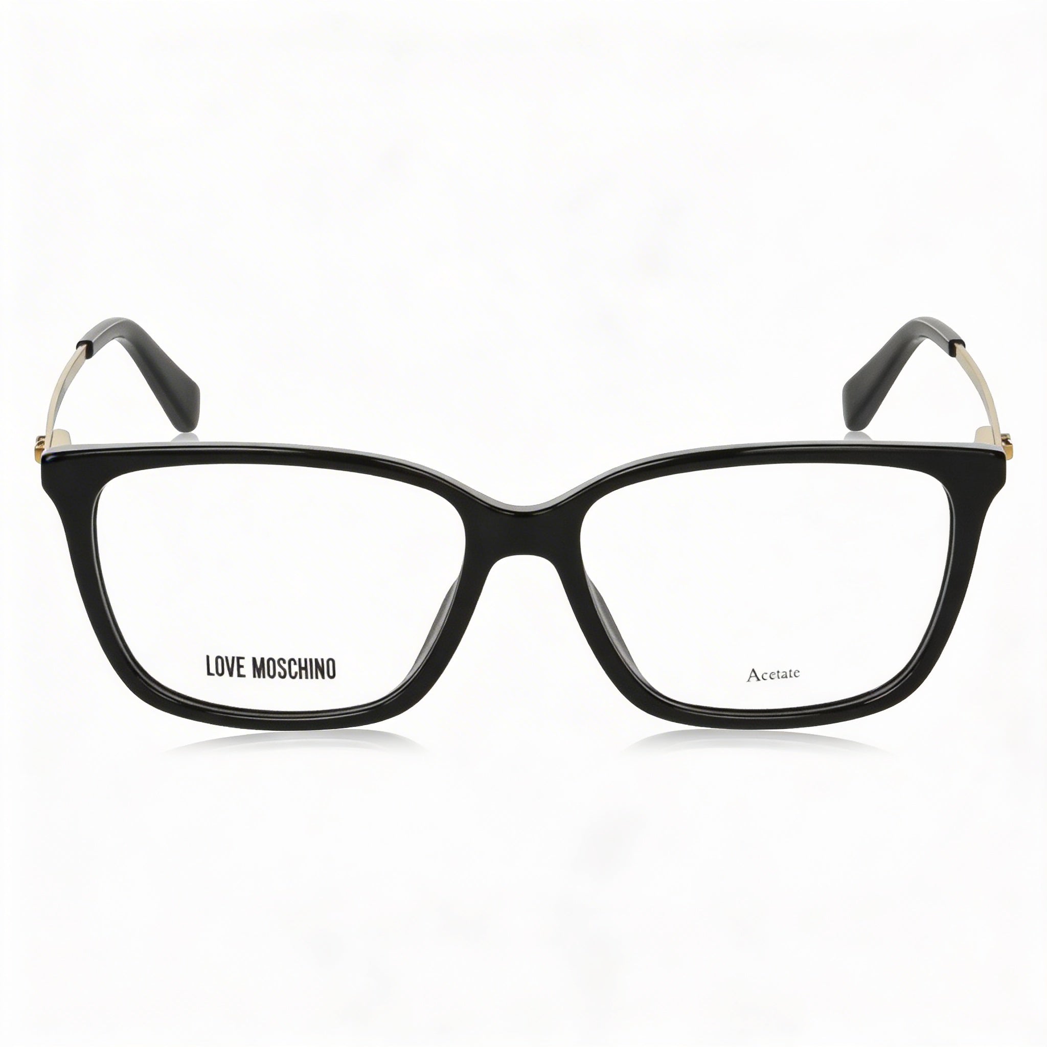 Love Moschino Women's Fashion Glasses 3D Heart Rectangular Black Acetate & Metal 52mm, Photo 2