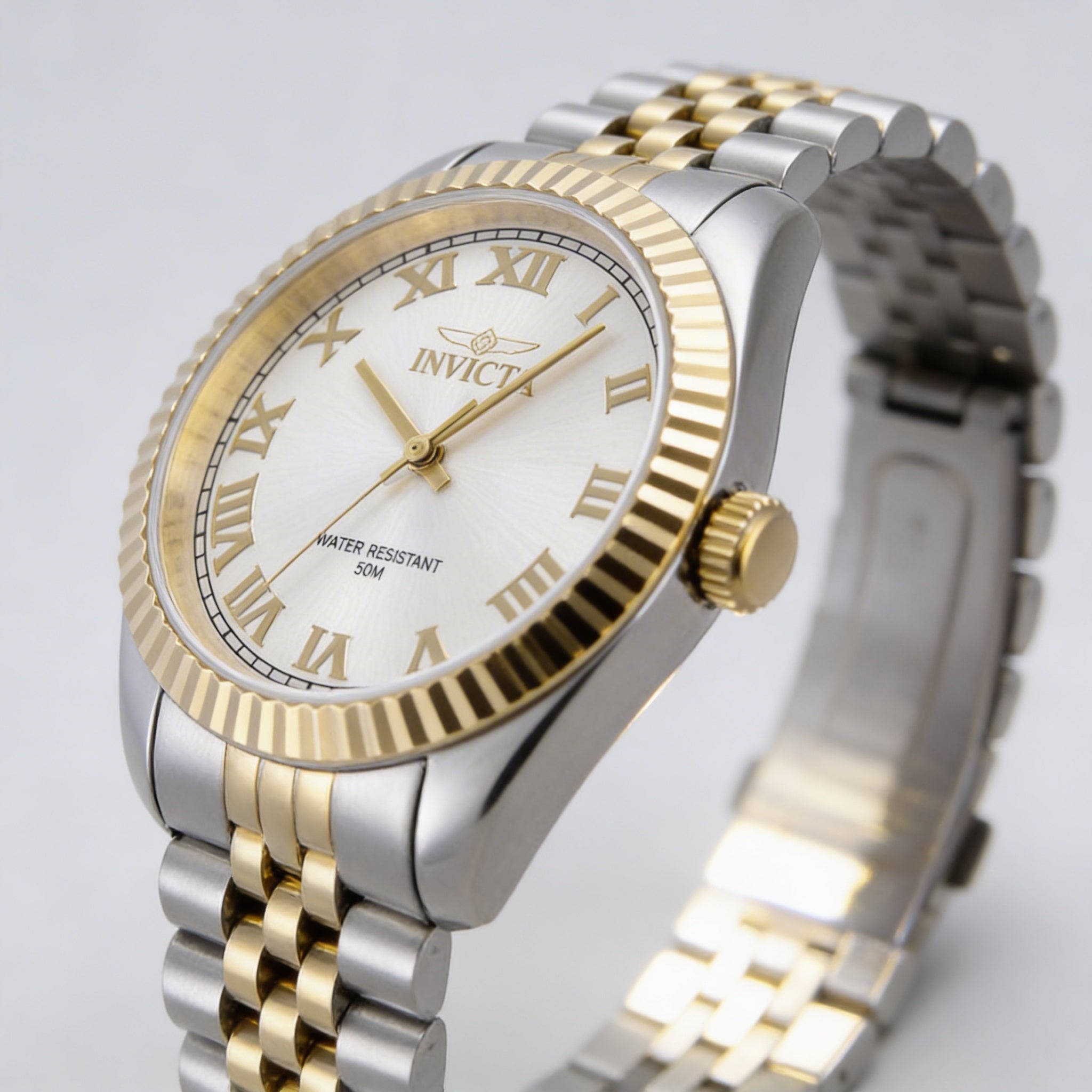 Reloj de cuarzo unisex Invicta Specialty 47414 de acero inoxidable y esfera plateada de 36 mm, Photo 2