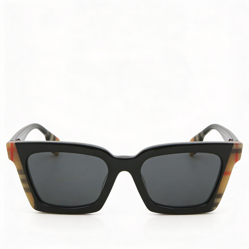BURBERRY Vintage Cat Eye Women's Black Acetate Sunglasses, Dark Grey Non-Polarized Lenses, 52mm, UV Protected