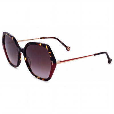 Gafas de sol Carolina Herrera para mujer esenciales de acetato ligero, La Habana, rojo-marrón, sin polarizar, protección UV, con cristales marrones degradados, de 55 mm