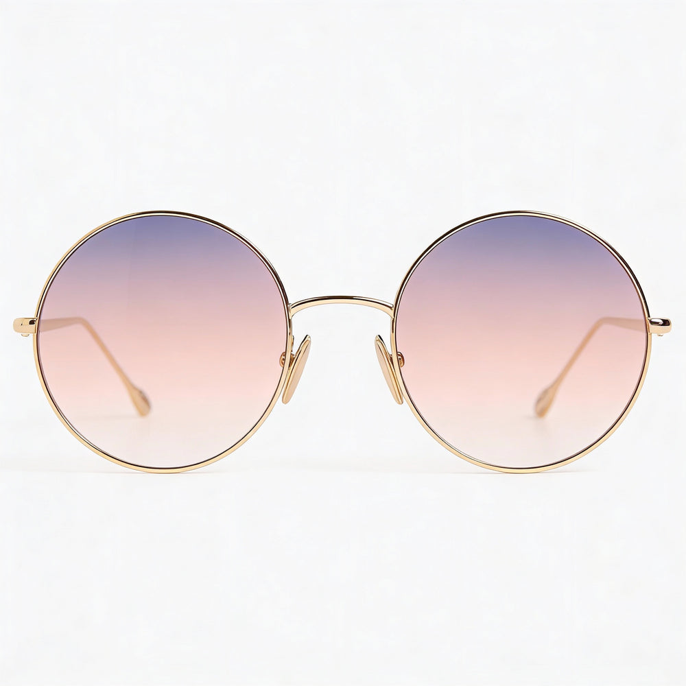 Isabel Marant Casual Women's Rose Gold Round Oval Stainless Steel UV Protection Sunglasses 54mm