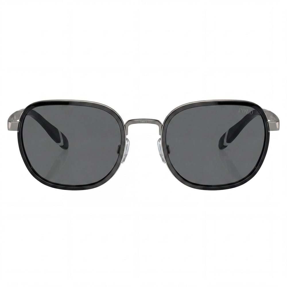 POLO RALPH LAUREN Ph3151 Women's Metal Frame Sunglasses, Black Gunmetal Dark Grey, Dark Grey Lenses with UV Protection, 54mm