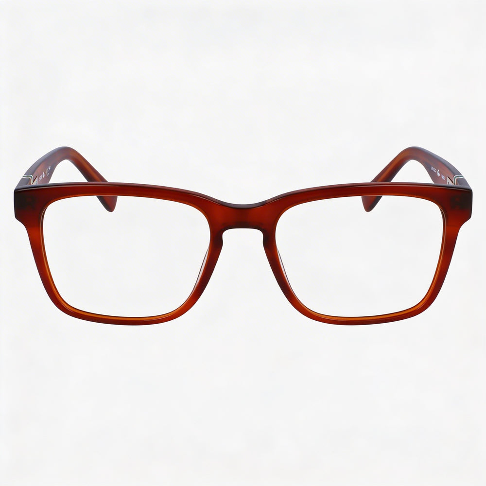 Gafas unisex Lacoste L2932 de estilo moderno con montura metálica y lentes, color Havana rubio, 53 mm