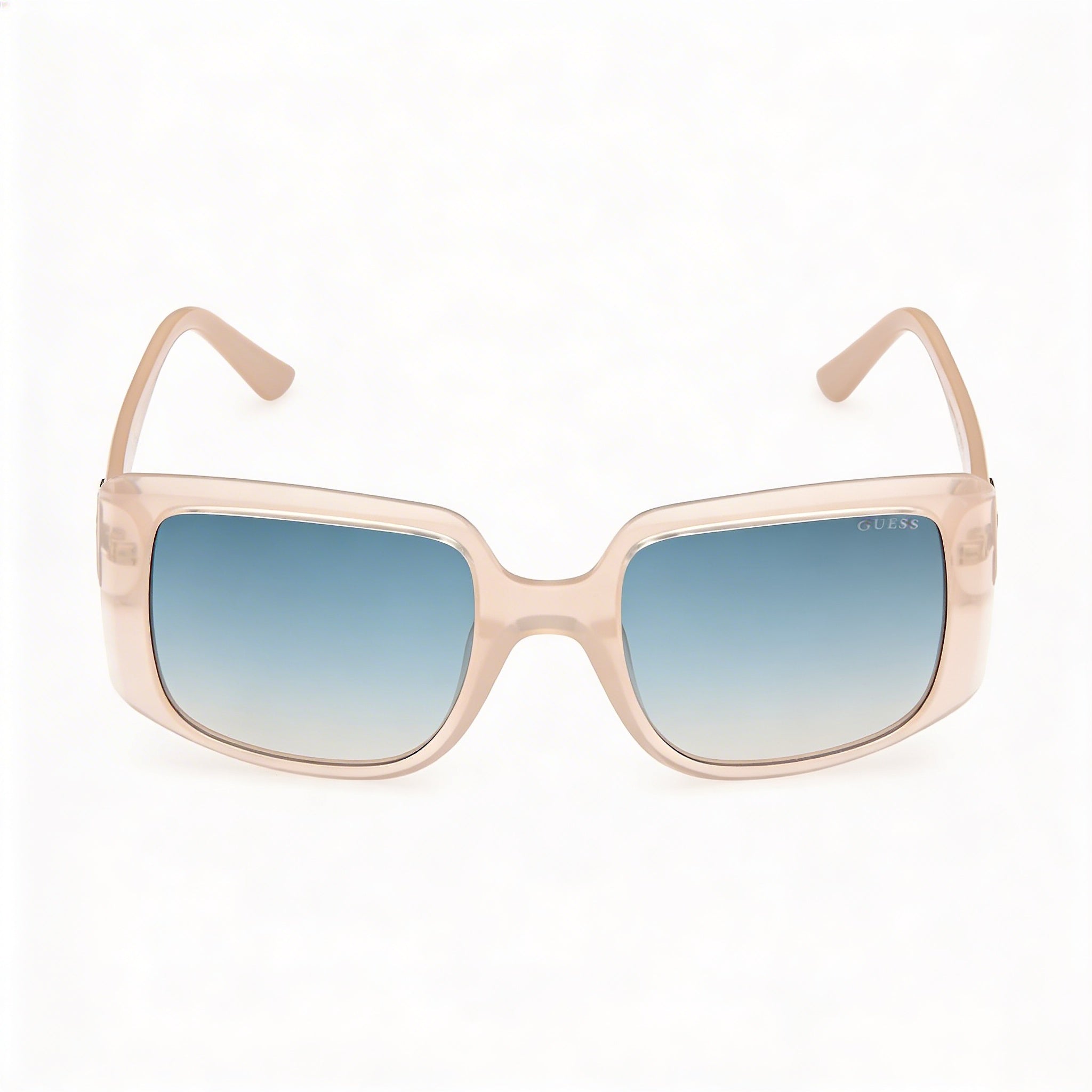 GUESS Women's Emery Oversize Square Sunglasses, Injected Ivory Frame, Gradient Green Lenses, UV Protection, 53mm, Photo 2