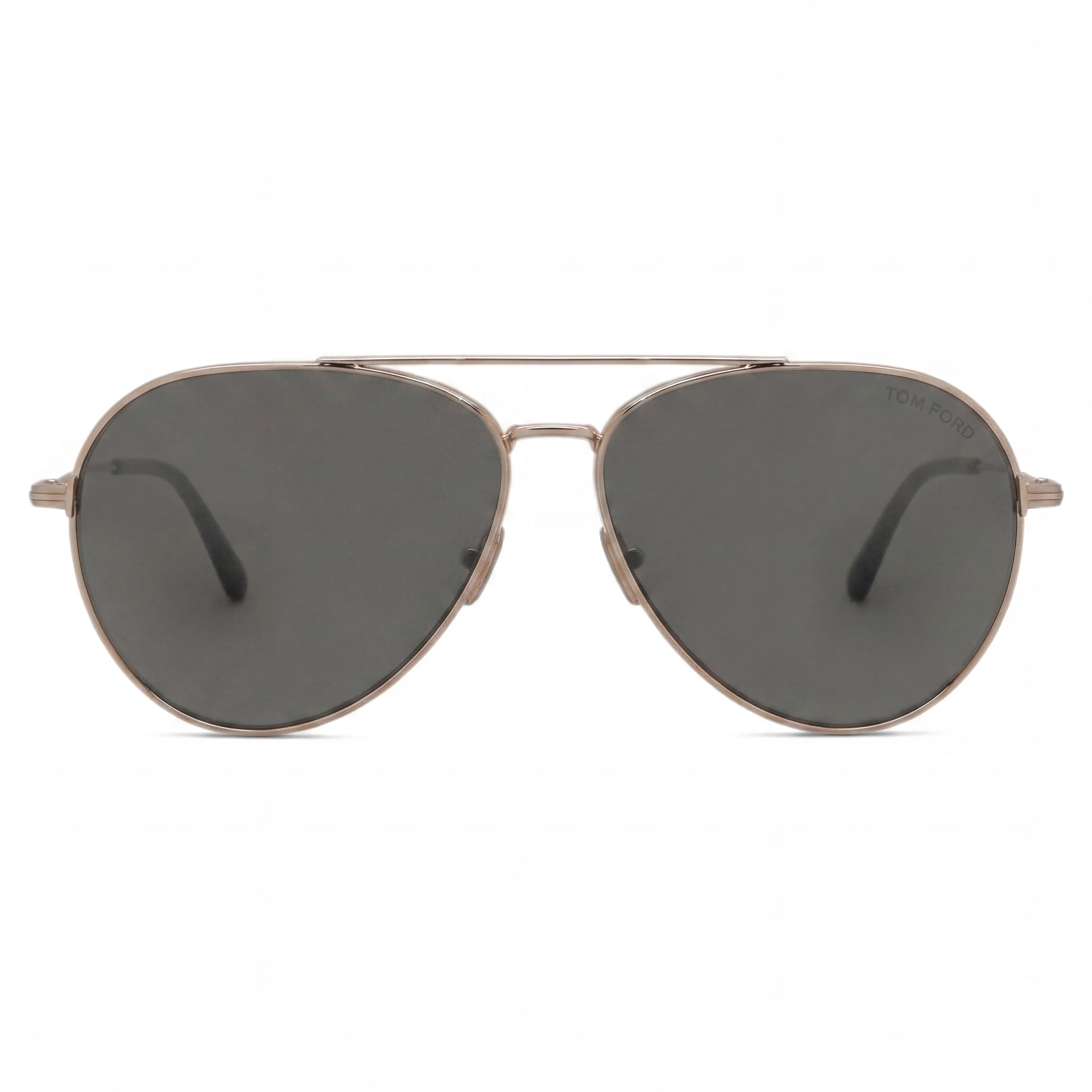 Tom Ford Dashel-02 Unisex Metal Pilot Sunglasses Shiny Rose Gold Smoke Dark Grey Gradient UV Protection 62mm, Photo 2