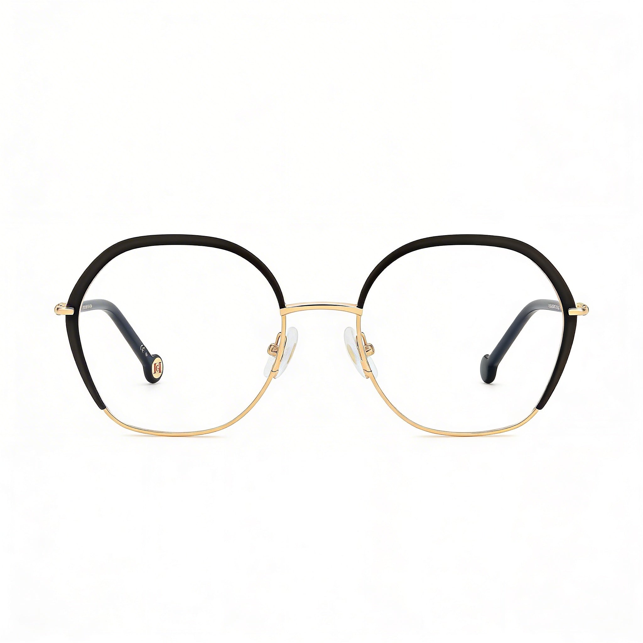 Carolina Herrera Modern Women's Sunglasses with Alloy Steel Frame and Polycarbonate Lenses, Black Gold, 52mm, Photo 1