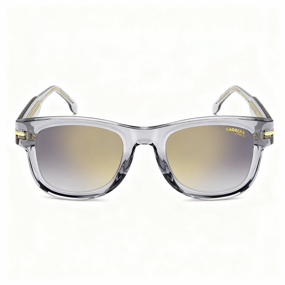 Gafas de sol Carrera 330/S para hombre, montura de acetato gris, efecto espejo dorado degradado, 100 % UV, no polarizadas, 50 mm