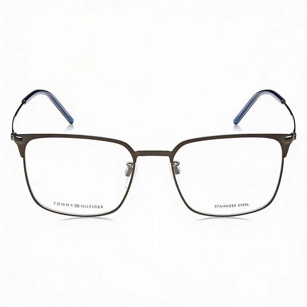 Tommy Hilfiger Modern Unisex - Montura de acero inoxidable negro rutenio mate con lentes de policarbonato de 54 mm