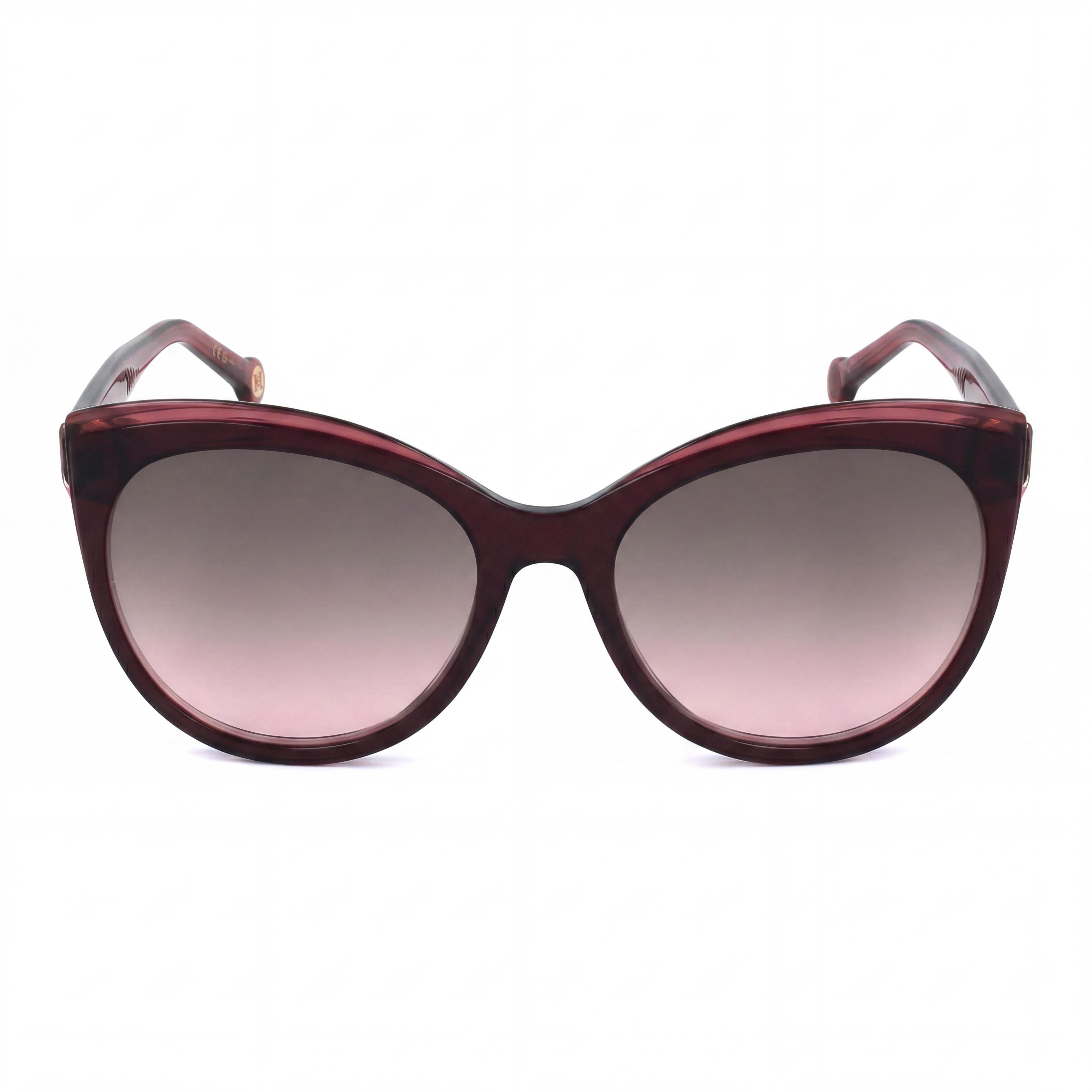 Carolina Herrera Essential Women's Burgundy Red Brown Acetate Cat Eye Sunglasses with Burgundy Red Lenses 57mm, Photo 2