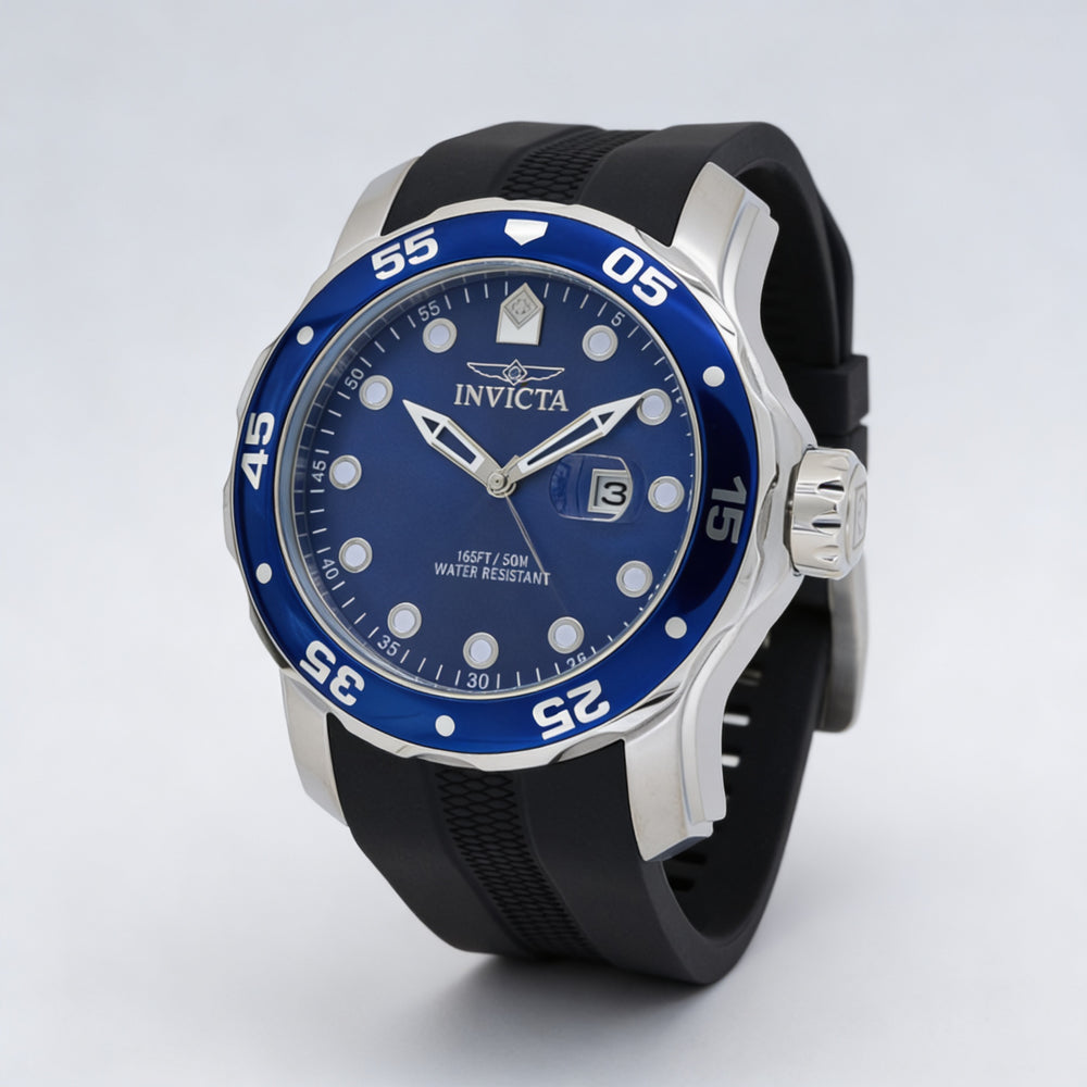 Invicta Men's Pro Diver IN-45734-AMZUK Silver Stainless Steel Blue Dial Quartz Water Resistant Watch 48mm